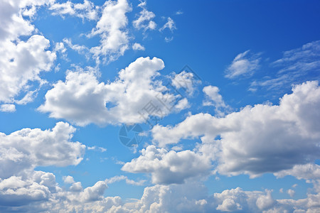 积云和蓝天天空蓬松的云朵背景