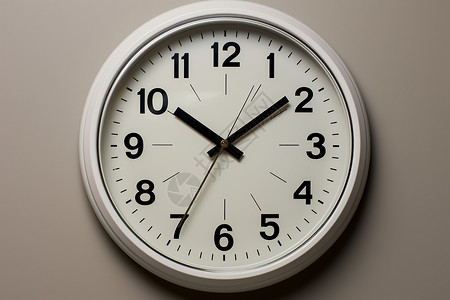 定时器白色圆形数字时钟背景