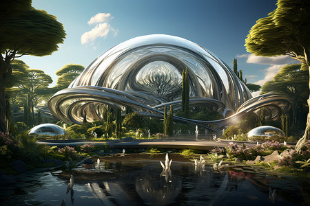 未来派的建筑背景图片
