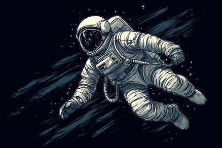 宇宙飞行员穿宇航服的飞行员插画
