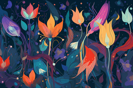 五彩斑斓的创意艺术花海插图图片