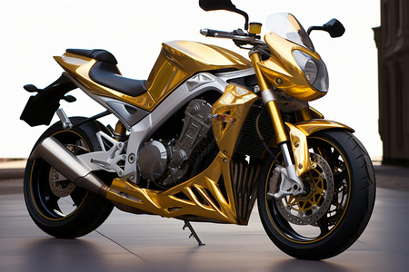 炫酷的金色摩托车背景图片