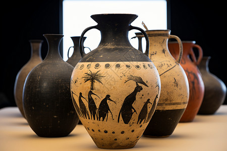 历史的古罗马陶艺品背景图片