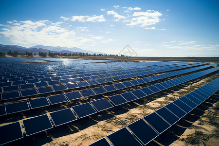 农场中的新能源太阳能发电站背景图片