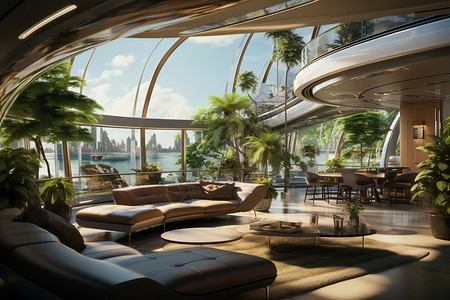 植物能量现代化客厅设计设计图片