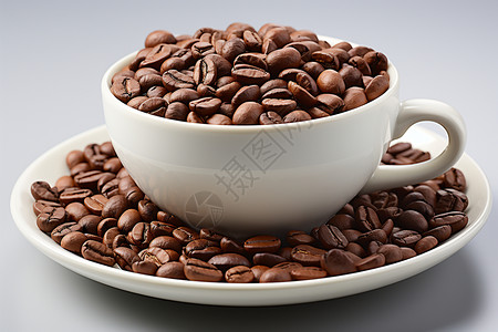 白色高质感清晰高质感的咖啡豆背景