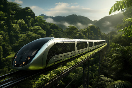 热带雨林风景穿越热带雨林的高铁设计图片