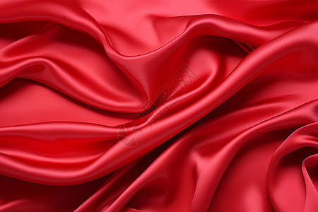 红色丝绸的柔顺光泽背景图片