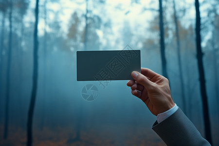 手拿卡片的背景背景图片
