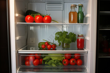 蔬菜和果汁冰箱保鲜瓶高清图片