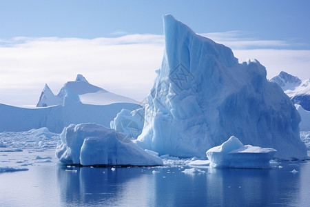 北极的冰山背景图片