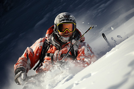 户外滑雪的男人图片
