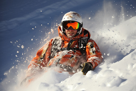 雪地滑雪的男人图片