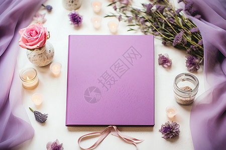 紫色薄纱和相册高清图片