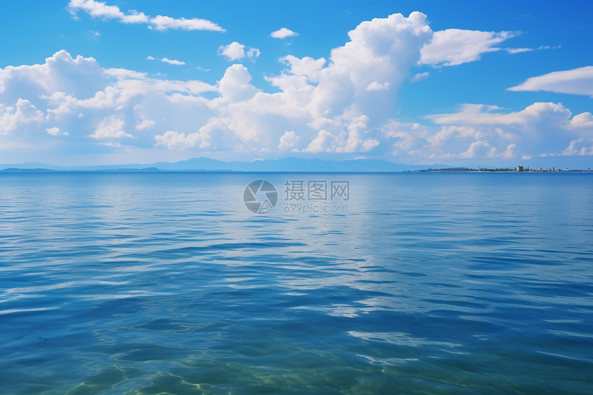 夏日的湖光山色图片