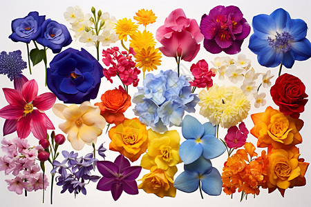五颜六色花海花海中的色彩绽放设计图片