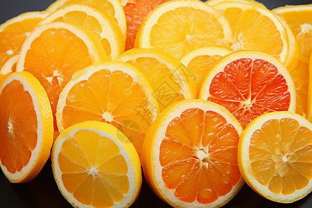 酸甜多汁的橙子片图片