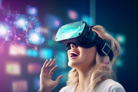虚拟现实VR眼镜背景图片