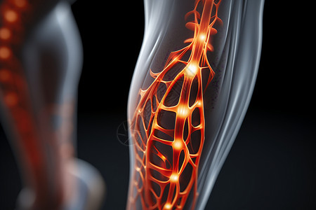 一条膝盖静脉的医学插图高清图片