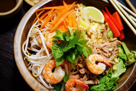 越南北海美味的越南米粉设计图片