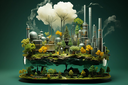 工厂绿化未来城市工业设计图片