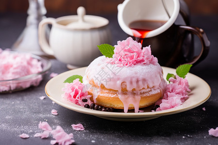 粉粉的甜甜圈图片