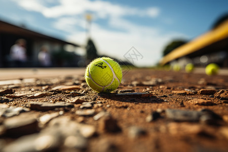 散落一地的网球图片