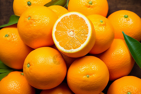 鲜美多汁的橙子高清图片