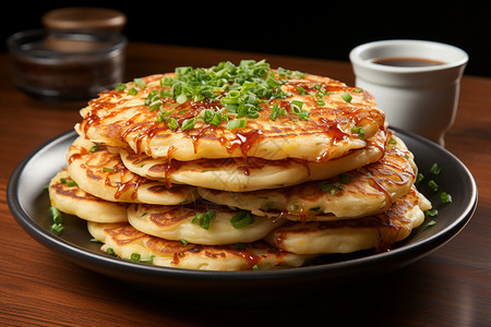 美味的食物葱油饼背景