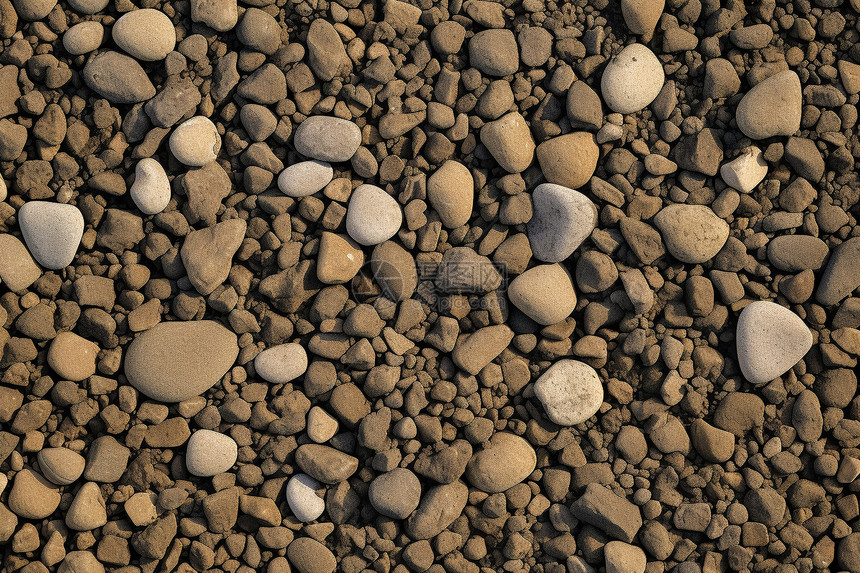 土地里的沙砾和鹅卵石图片