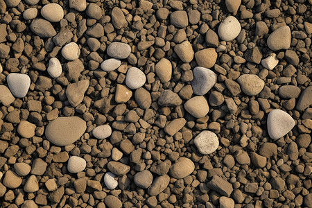 土地里的沙砾和鹅卵石高清图片