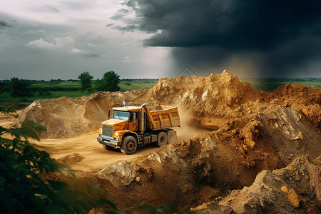 矿石运输卡车图片