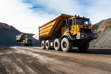 巨大的矿石运输卡车高清图片