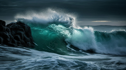 海上的巨浪图片