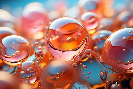 彩色漂浮泡泡彩色泡泡的抽象体设计图片