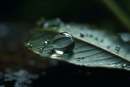 潜能树叶上的水珠背景