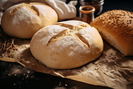 麦香飘溢美味可口的面包高清图片