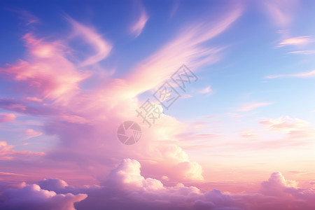粉色云层空中的云朵背景