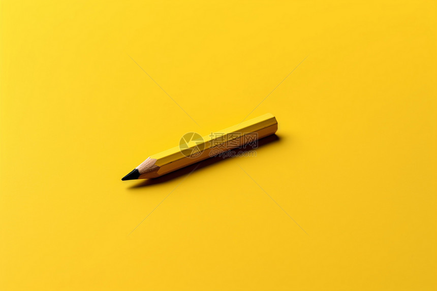 黄色的铅笔和影子图片
