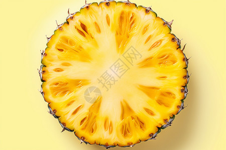 圆形的黄色水果凤梨背景图片