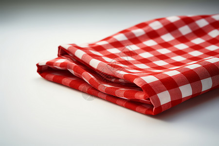 格纹棉布餐桌巾背景图片