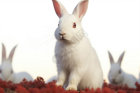 远望的兔子背景图片