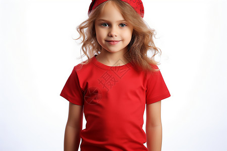 戴红色帽子的小女孩高清图片