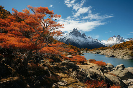 水脉秋日中山脉背景