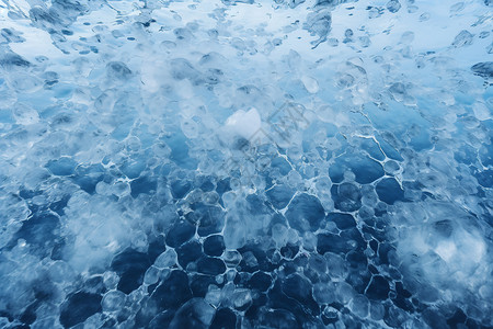 气泡破裂被冻注的冰面背景