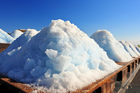 雪堆在木盒里图片