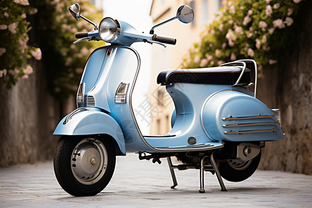 蓝色古董蜜蜂摩托车高清图片