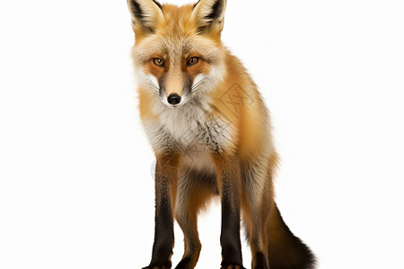 白色背景上的狐狸背景图片