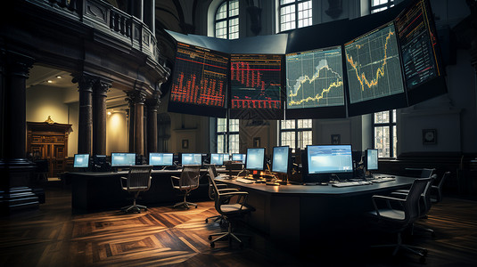 证券交易室内图片