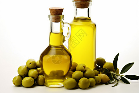 橄榄果和橄榄油高清图片